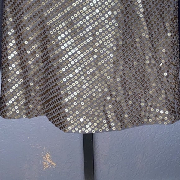 KENNETH COLE NY - NWT - sequin olive mini skirt, zipper - 12 - Picture 4 of 16